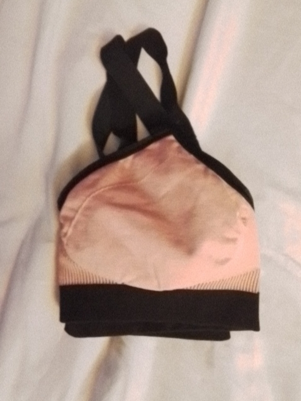 lululemon athletica Pink and Black Cross-Back Sports Bra